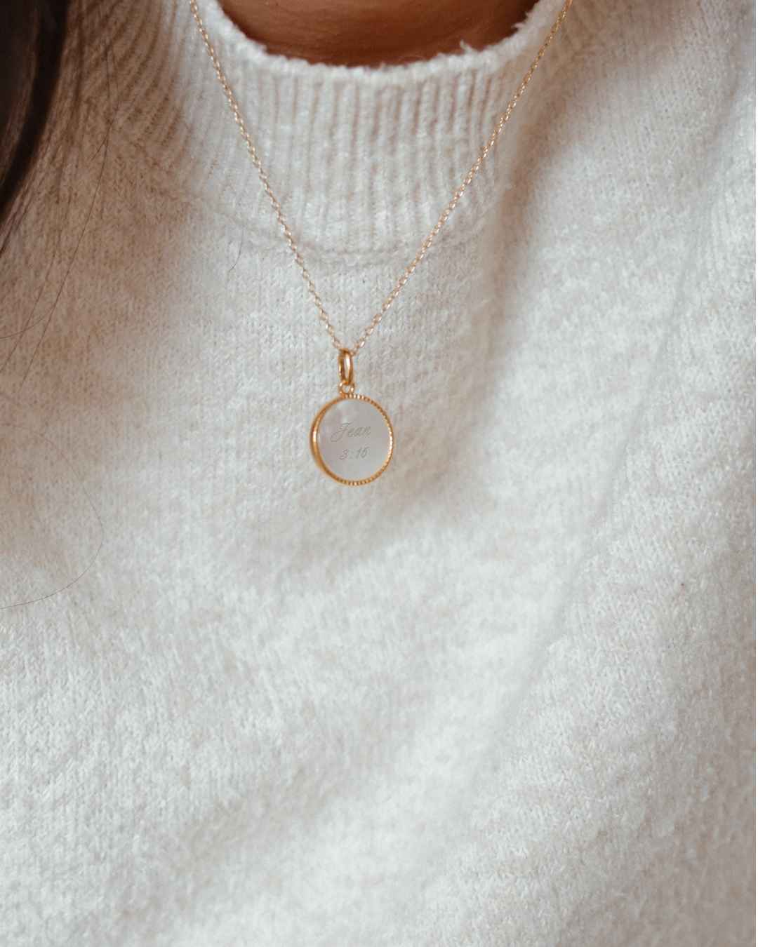 Collier Reflet - pendentif en nacre