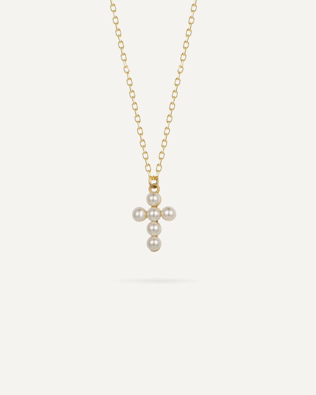 Collier croix Perle