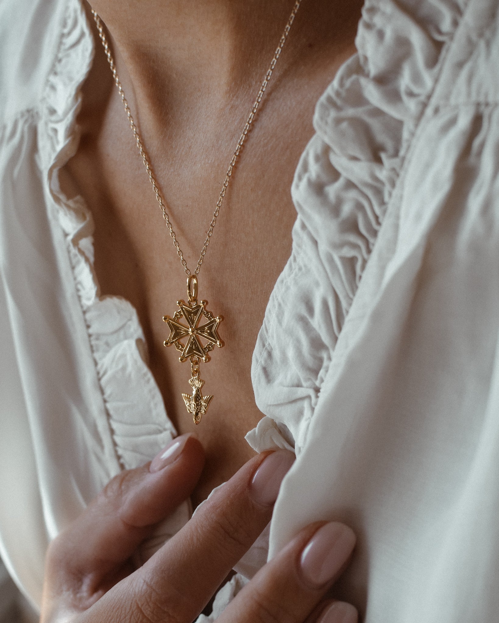Collier croix Huguenote