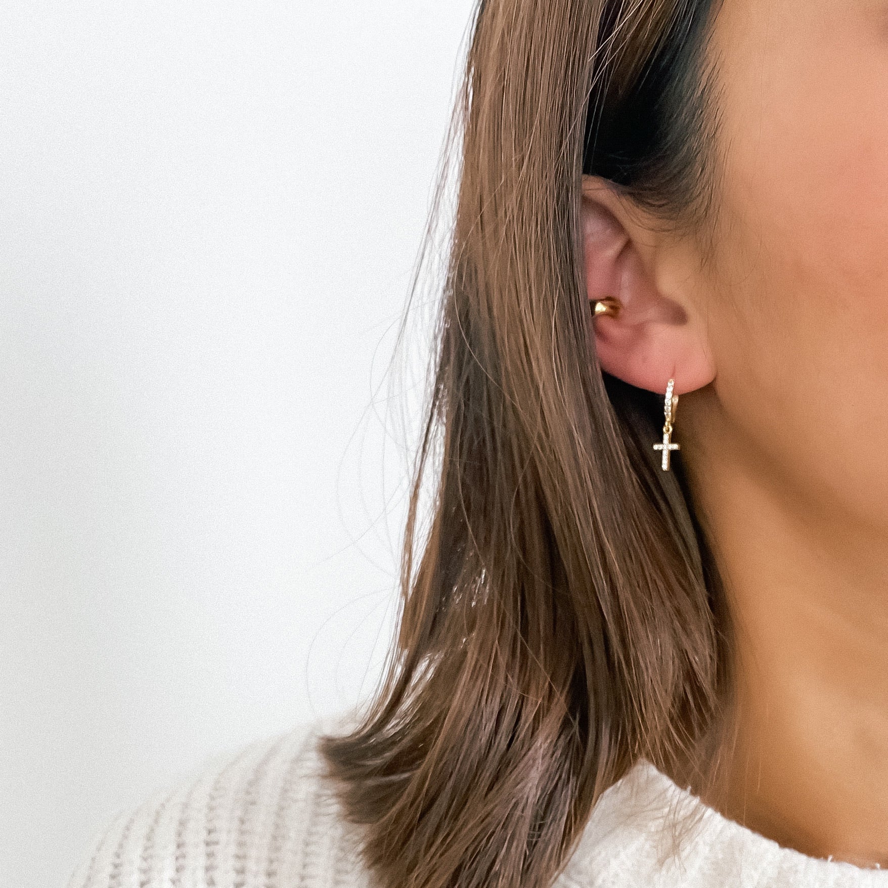 Cz cross hoops gold - Cz cross hoops silver - Dainty earrings - Cz dangle earrings - Hoop earrings - Huggie earrings - Tiny earrings,Cross Hoop Earrings, Hoop Earrings Gold, Hoop Earrings, Dainty Earrings,Cz cross hoops, Dainty cross hoops, Gold cross hoops, Huggie hoops